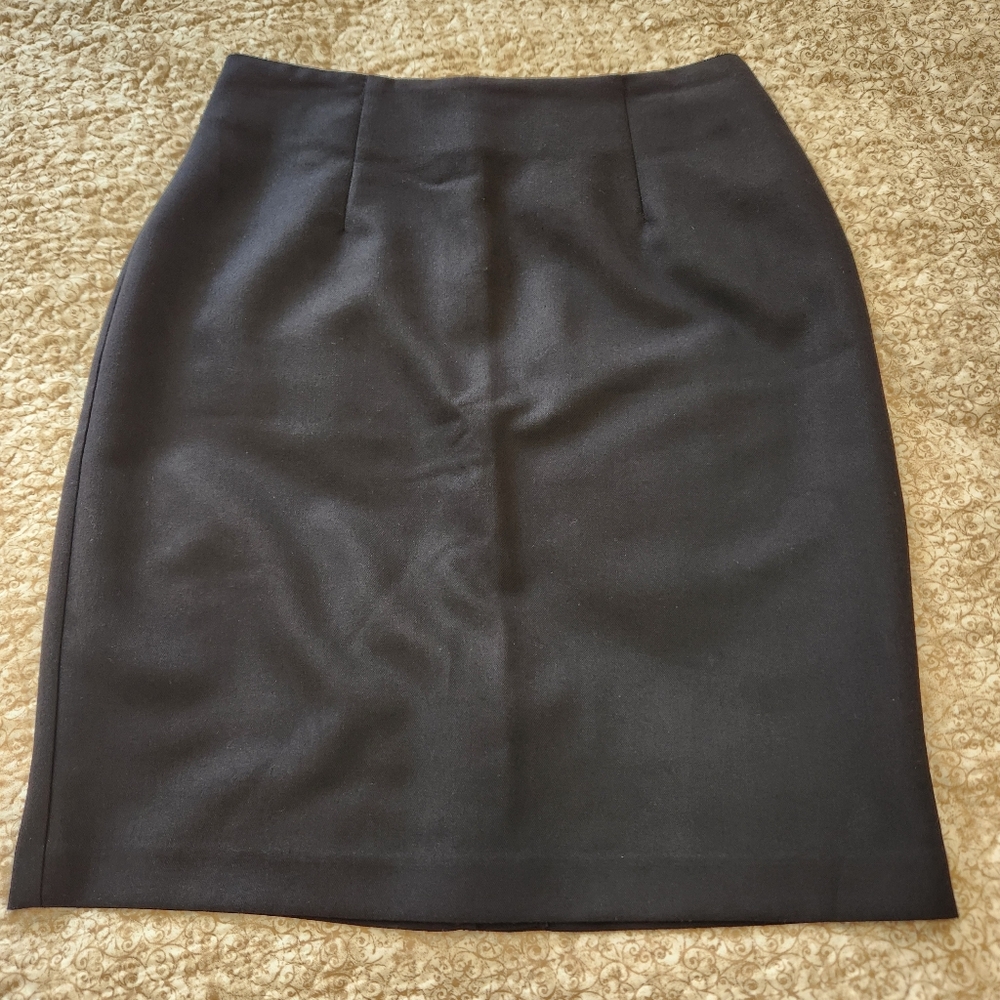 Vintage Maggie Lawrence Black Skirt‎   Zippered Back Knee Length Size 6